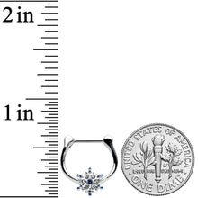 16G 5/16 Blue Gem Festive Snowflake Christmas Cartilage Clicker