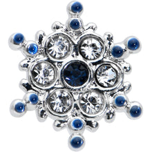 16G 1/4 Clear Blue Gem Festive Snowflake Cartilage Tragus Earring