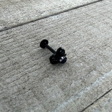 16G 5/16 Purple Gem Black Skull Heart Bow Labret Monroe Tragus