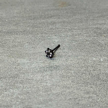 20G 1/4 Clear CZ Gem Black Abstract Sun Nose Bone