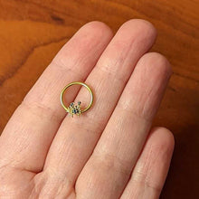 16G 3/8 Gold Tone Blue Crab Nautical BCR Captive Ring