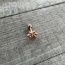 16G 1/4 Clear Gem Rose Gold Tone Pretty Snowflake Cartilage Tragus