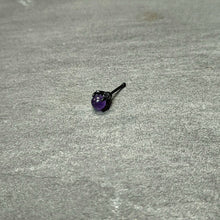 20G 1/4 Purple Synthetic Amethyst Black Claw Hand Nose Bone