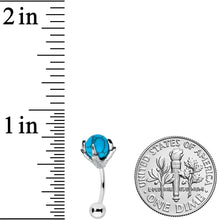 16G 5/16 Blue Turquoise Skeleton Hand Curved Eyebrow Ring