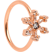 20G 5/16 Clear Gem Rose Gold Tone Sweet Snowflake Nose Hoop