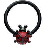 16G 3/8 Black Classic Ladybug Hinged Segment Ring