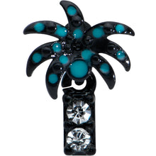 16G 5/16 Clear Gem Black Night Palm Tree Dangle Labret Tragus