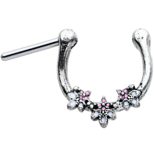 16G 5/16 Pink White Abstract Leaf Flower Cartilage Clicker