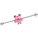 14G Owl Pink Bows Hearts Industrial Barbell 38mm
