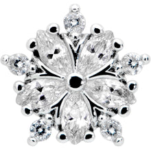 16G 1/4 Clear CZ Gem Floral Burst Cartilage Tragus Earring