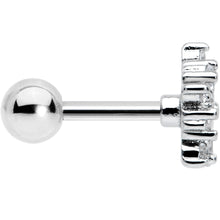 16G 1/4 Clear CZ Gem Floral Burst Cartilage Tragus Earring