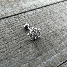 16G 1/4 Clear CZ Gem Floral Burst Cartilage Tragus Earring