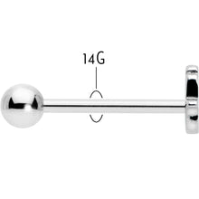 Clear CZ Gem Understated Hamsa Hand Barbell Tongue Ring