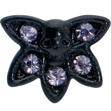 16G 1/4 Purple Gem Black Skull Blossom Cartilage Tragus Earring