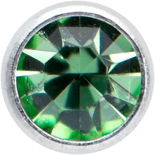 20G 1/4 Green Gem Press Fit L Shape Nose Ring