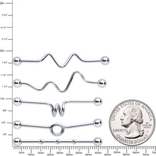14G Loops Waves Industrial Project Bar 40mm Set of 5