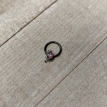 16G 3/8 Pink Gem Black Fashion Flamingo Hinged Segment Ring