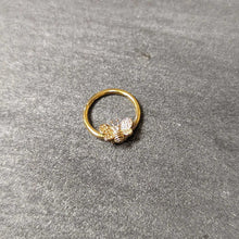16G 3/8 Clear Gem Gold Tone Beauty Bee Hinged Circular Ring