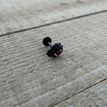 16G 5/16 Red Clear Gem Black Skull Halloween Labret Monroe Tragus