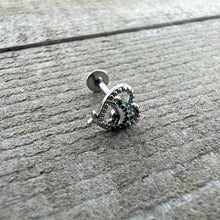 16G 5/16 Dolphin Blue Heart Valentines Day Labret Monroe Tragus