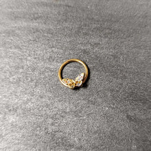 16G 3/8 Orange Gem Gold Hue Baroque Butterfly Hinged Segment Ring