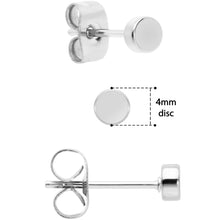 3mm 4mm 5mm Circle 316L Stainless Steel Stud Earrings 3 Pack