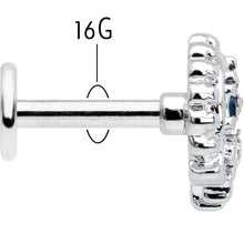 16G 1/4 Blue Clear Gem Abstract Arch Labret