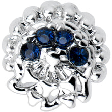 20G 7mm Blue Clear Gem Abstract Arch L Shape Nose Ring