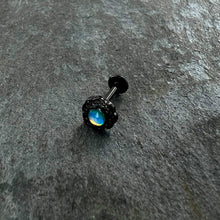 16G 5/16 White Tourmaline Black Filigree Labret Monroe Tragus