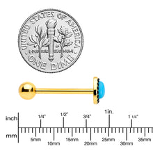 Gold Tone Southwestern Style Blue Drop Barbell Tongue Ring