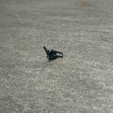 20G 1/4 Clear Gem Black Night Palm Tree Dangle Nose Bone