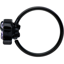 20G 5/16 Purple Gem Black Skull Blossom Nose Hoop
