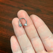 16G 3/8 Clear Gem White Butterfly Flower Horseshoe Circular Barbell
