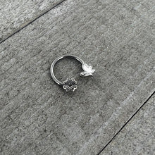 16G 3/8 Clear Gem White Butterfly Square Flower Horseshoe