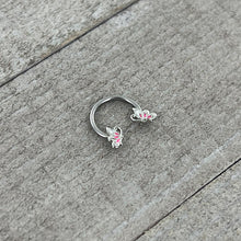 16G 3/8 Pink Wings Butterfly Horseshoe Circular Barbell
