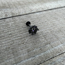 16G 5/16 Purple Gem Regal Black Crown Heart Labret Monroe Tragus