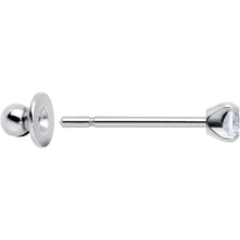 3mm Clear CZ Gem Implant Grade Titanium Stud Earrings