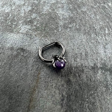 16G 5/16 Purple Amethyst Stone Black Claw Hand Cartilage Clicker