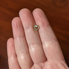 20G 1/4 Aurora Gem Gold Tone Rococo Heart L Shape Nose Ring