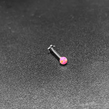 16G 5/16 Pink Synthetic Opal Titanium Threadless Flower Labret