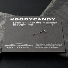 18G 1/4 Blue Synth Opal G23 Titanium Threadless Left Nose Screw