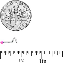 18G 1/4 Pink Synth Opal G23 Titanium Threadless Left Nose Screw