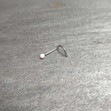 20G 1/4 White Synth Opal G23 Titanium Threadless Left Nose Screw