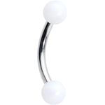 16G 5/16 Matte White Aurora Curved Eyebrow Ring