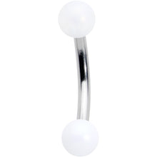 16G 5/16 Matte White Aurora Curved Eyebrow Ring