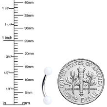 16G 5/16 Matte White Aurora Curved Eyebrow Ring