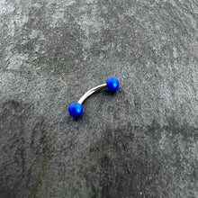 16G 5/16 Matte Blue Aurora Curved Eyebrow Ring