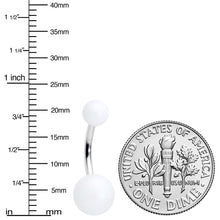Matte White Aurora Ends Belly Ring