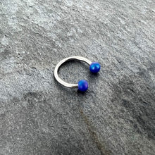 16G 3/8 Matte Blue Aurora Horseshoe Circular Barbell