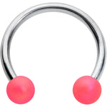 16G 3/8 Matte Pink Aurora Horseshoe Circular Barbell